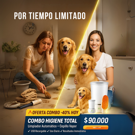 COMBO LIMPIDOR DE PATAS + CEPILLO QUITA PELO VAPOR