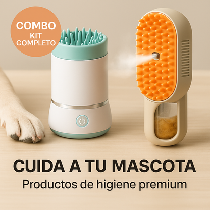 COMBO: LIMPIDOR DE PATAS + CEPILLO QUITA PELO VAPOR