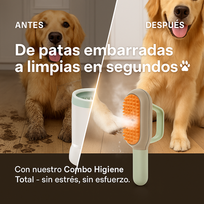 COMBO: LIMPIDOR DE PATAS + CEPILLO QUITA PELO VAPOR